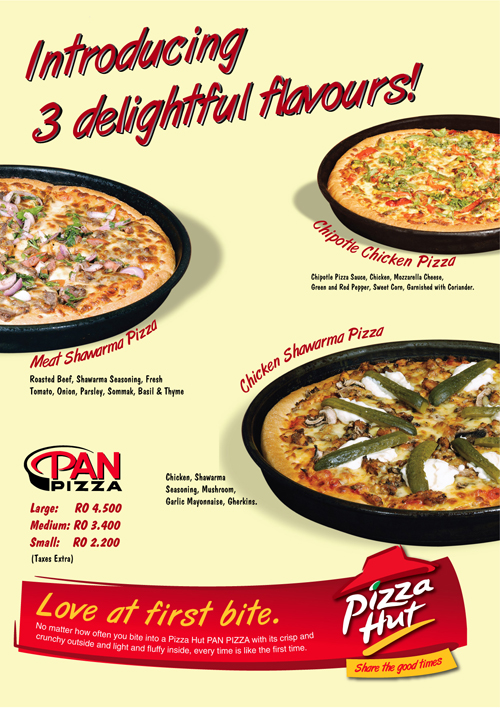 Attention Pizza connoisseurs in Oman!!! » Pizza Hut Shawarma Menu